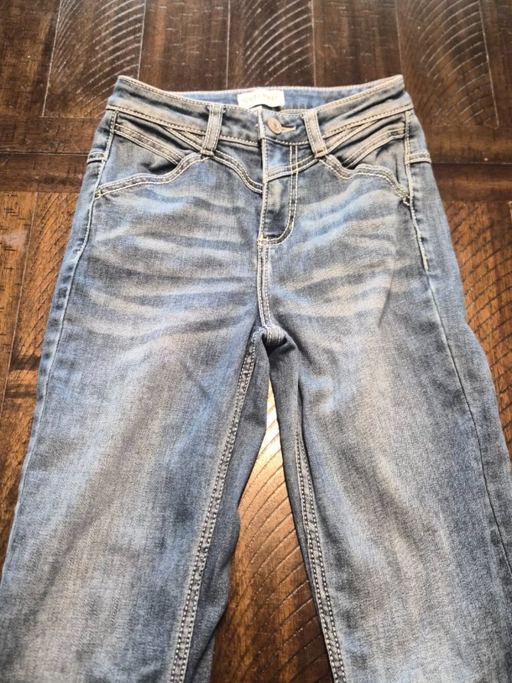 SHYANNE Womens Super Flare Jeans Bell Bottoms Mid Rise Blue Size 25 x 34 G710 - Picture 2 of 12